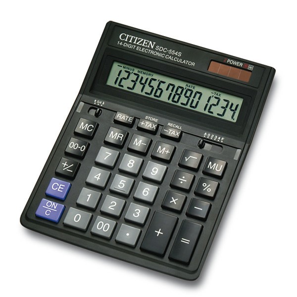 

Калькулятор Citizen 14 разрядов (SDC-554S)