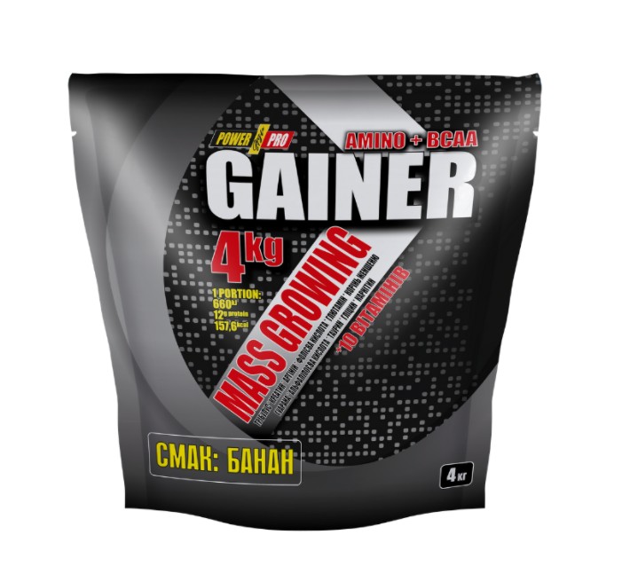 

Гейнер Power Pro Gainer Amino + BCAA 4 кг Банан