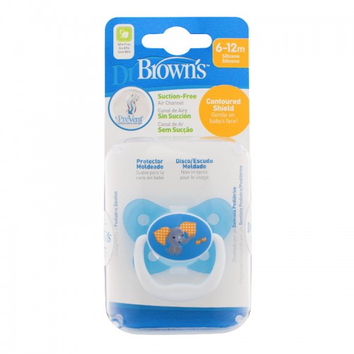 

Пустышка PreVent™ «Бабочка» Dr.Browns®, цвет голубой, 6–12 мес., 1 шт. в упаковке, 1 крышечка
