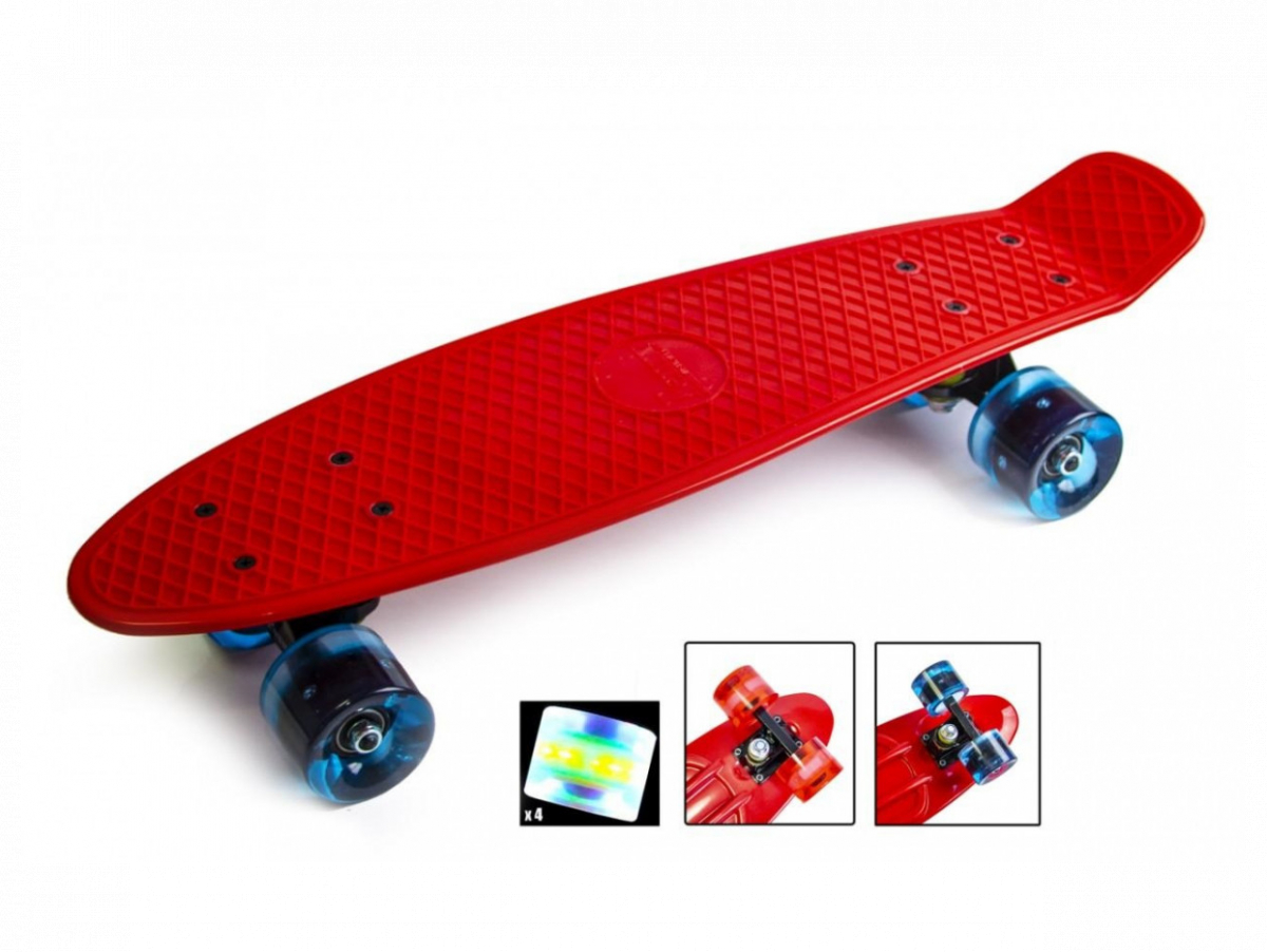 

Пенни борд Penny Board Pure Red со светящимися колесами