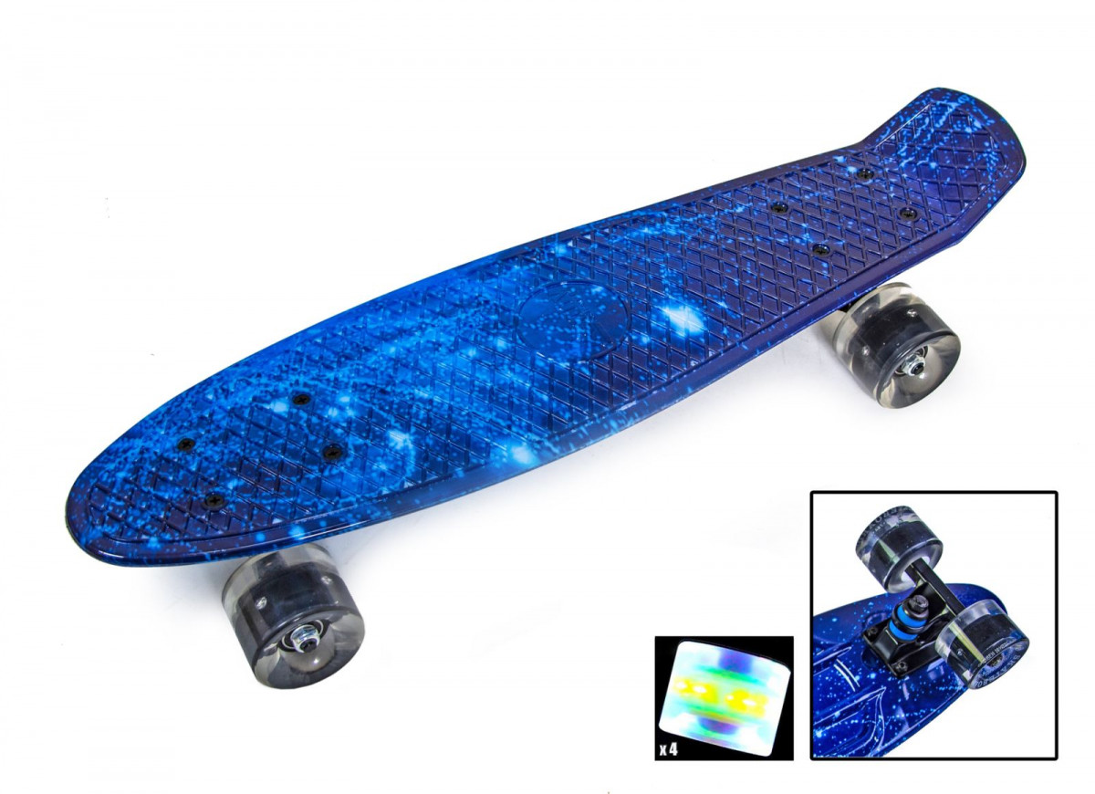 

Пенни борд Penny Board Universe светящиеся колеса синий