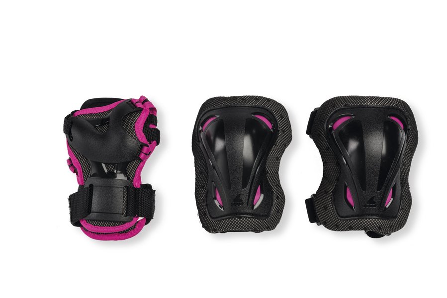 

Детский Комплект Защиты Rollerblade XXXS из 3 Элементов Skate Gear Junior 3 pack Черно-Розовый