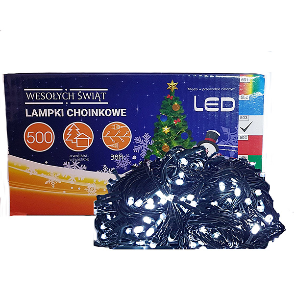 

Гирлянда на 500 LED-38 метров белая