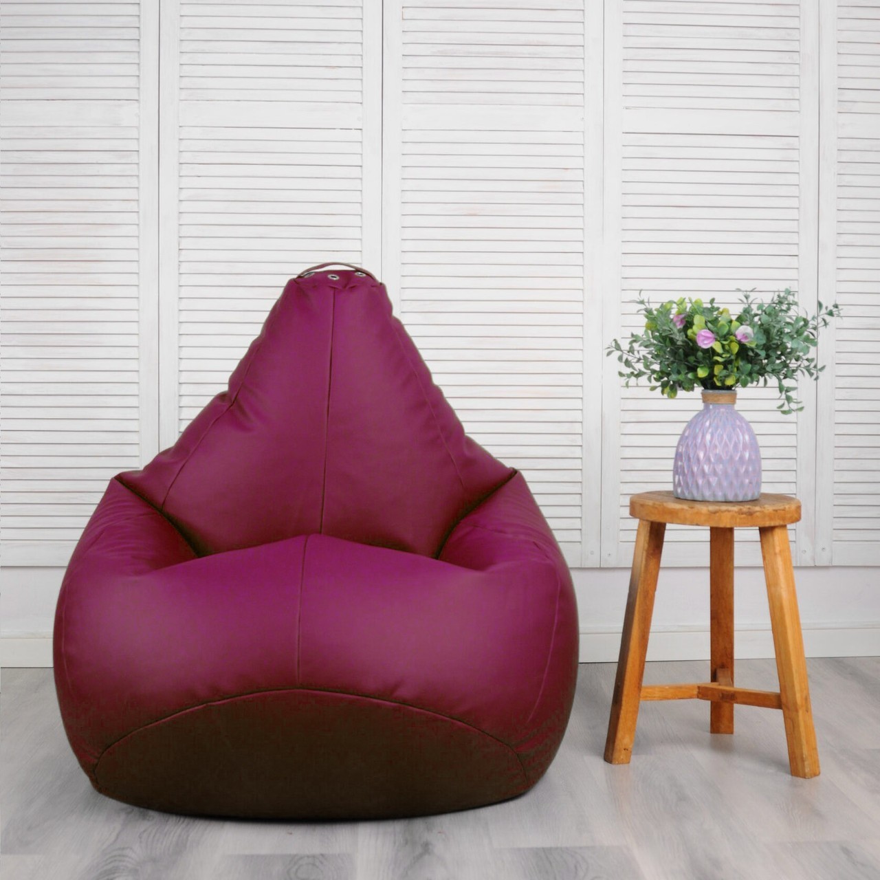 

Кресло мешок Груша бордовое карман Экокожа 85х105 см