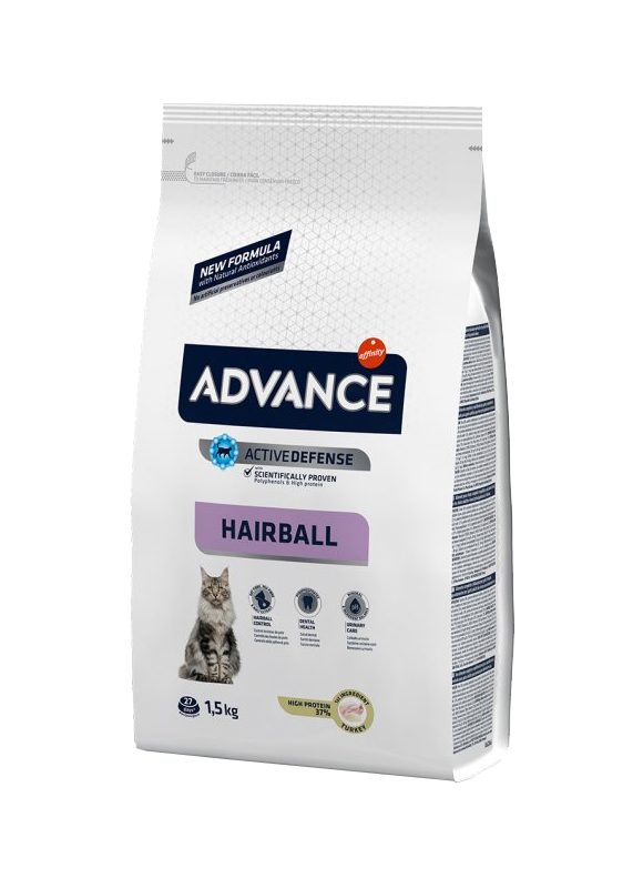 

Сухой корм Advance Hairball для выведения шерсти кошек с индейкой 1.5 кг