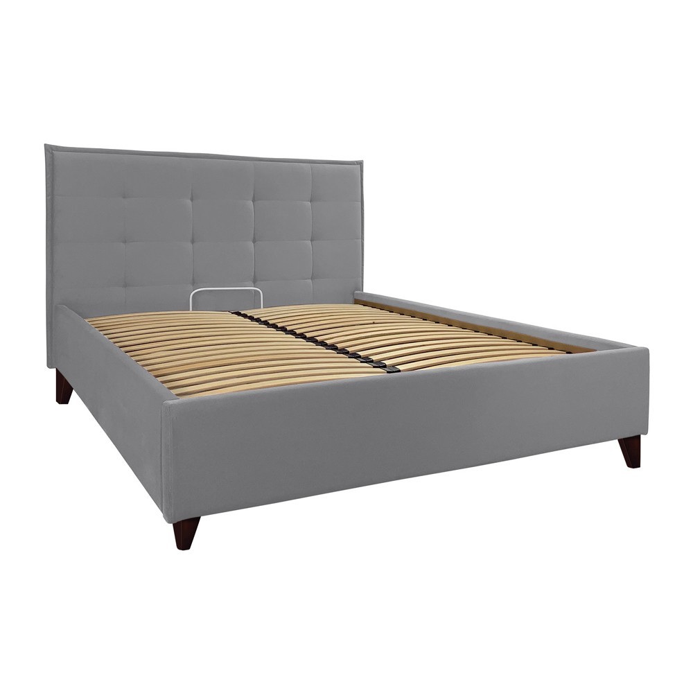 

Кровать Двуспальная Monica VIP Wood 160 x 190 см Lili С дополнительной металлической цельносварной рамой Темно-серая
