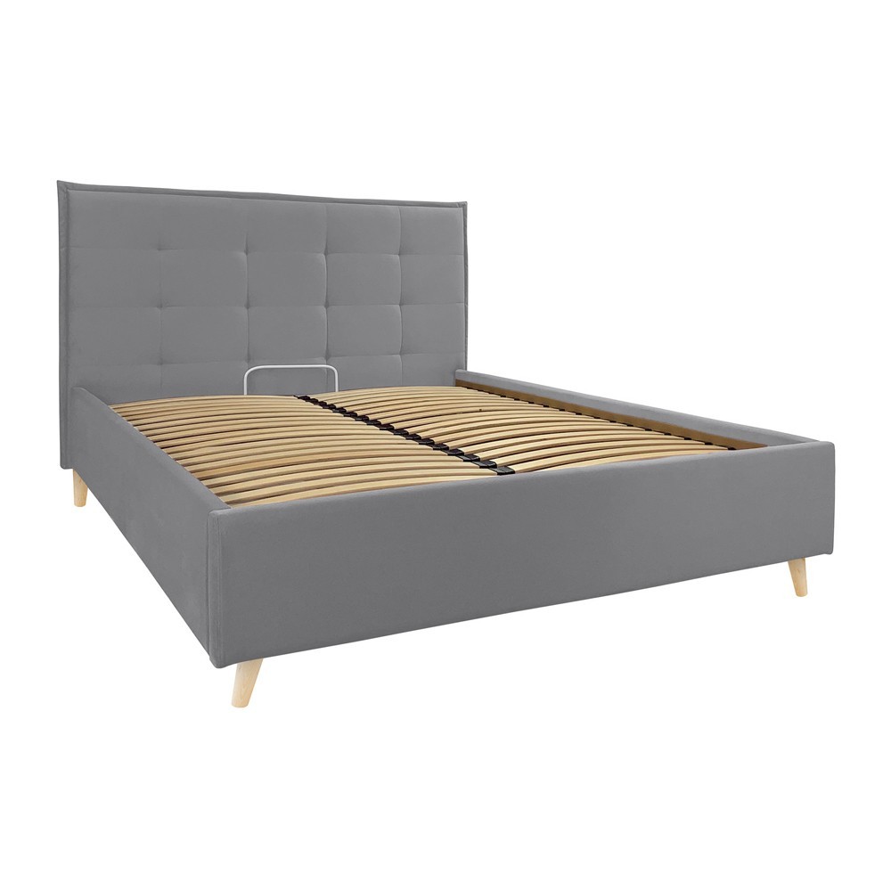 

Кровать Monica VIP Wood 140 x 200 см Simple С дополнительной металлической цельносварной рамой Серая