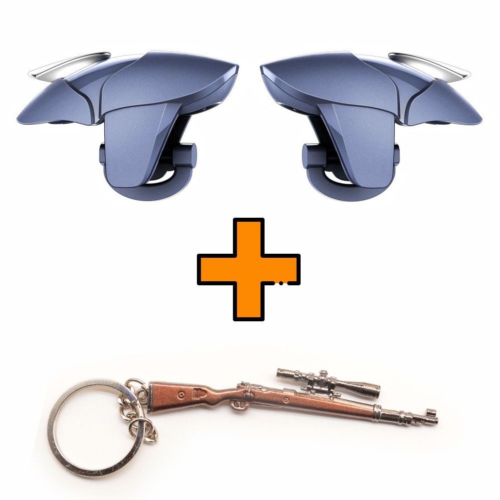 

Игровые контроллеры Marpiel Blue Shark (геймпад триггеры курки для смартфона для PUBG) + брелок Kar98k