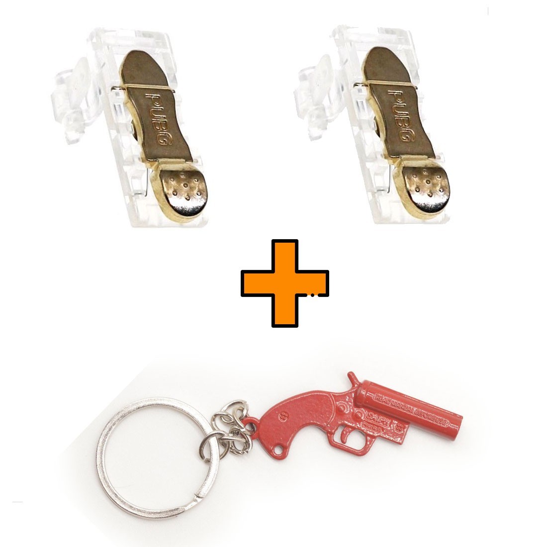 

Игровые контроллеры Marpiel M25 Gold (геймпад триггеры курки для смартфона для PUBG) + брелок Flare Gun