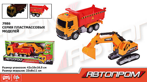 

Стройтехника на батарейках 1:18, свет, звук Автопром (7986)