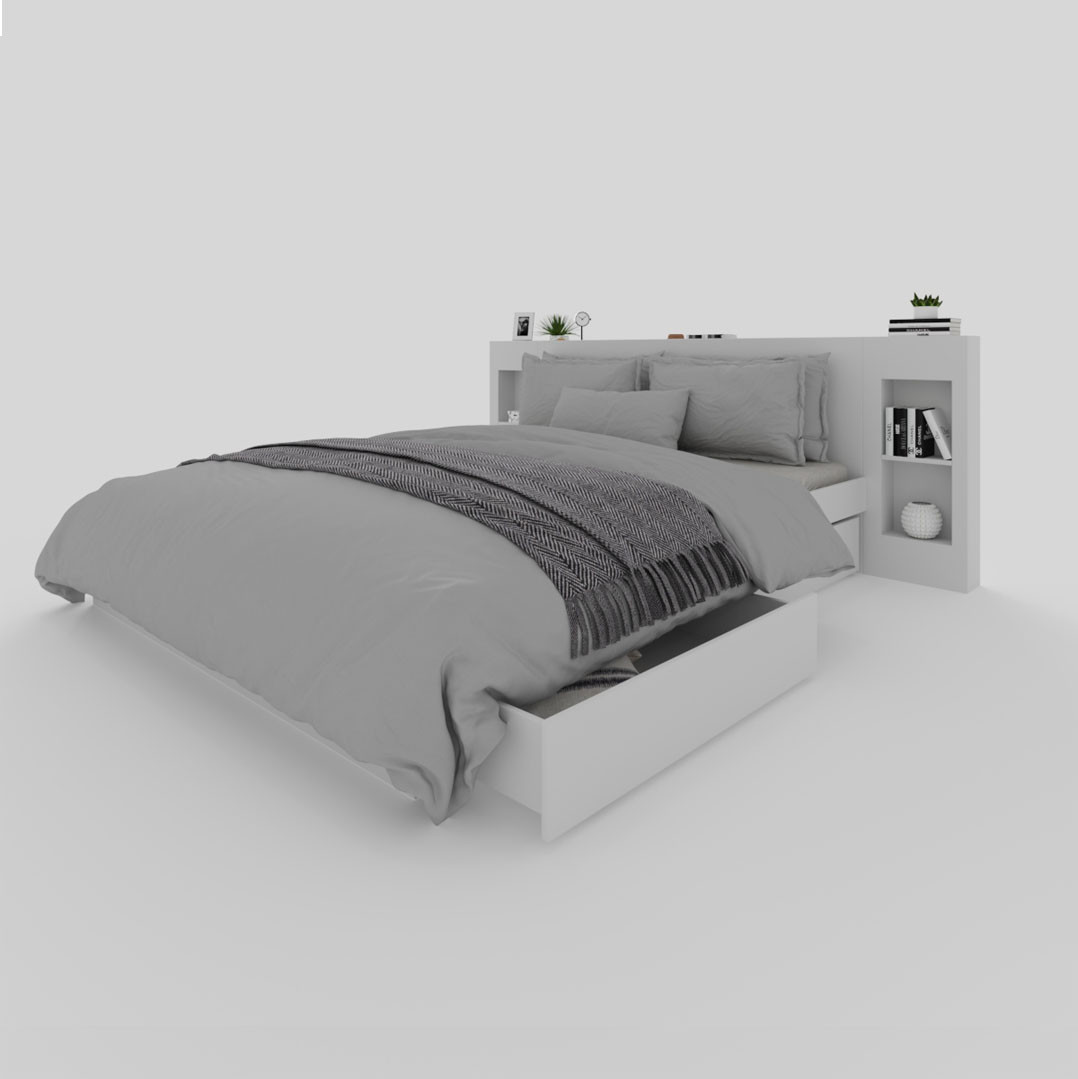 

Кровать с оганайзерами 1600 х 2000 WOSCO М.01.10321