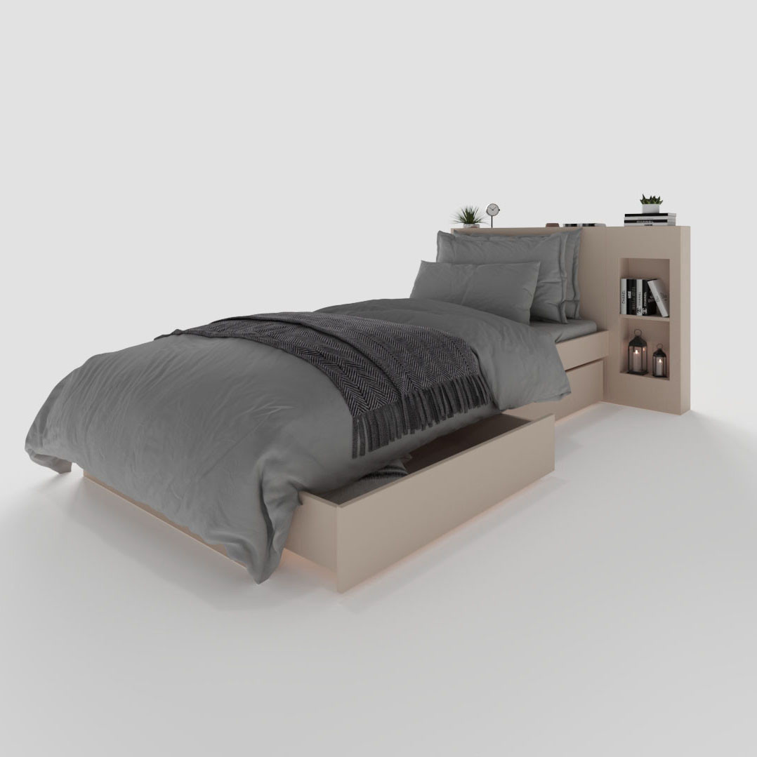 

Кровать с оганайзерами 900 х 2000 WOSCO М.01.10302