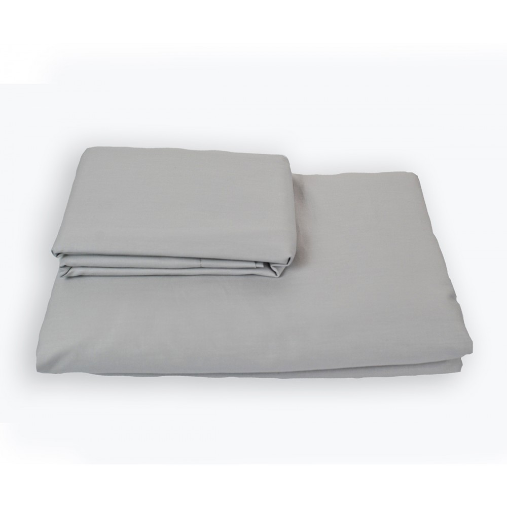 

Простынь на резинке SoundSleep Shine сатин light gray светло-серая 180х200 см