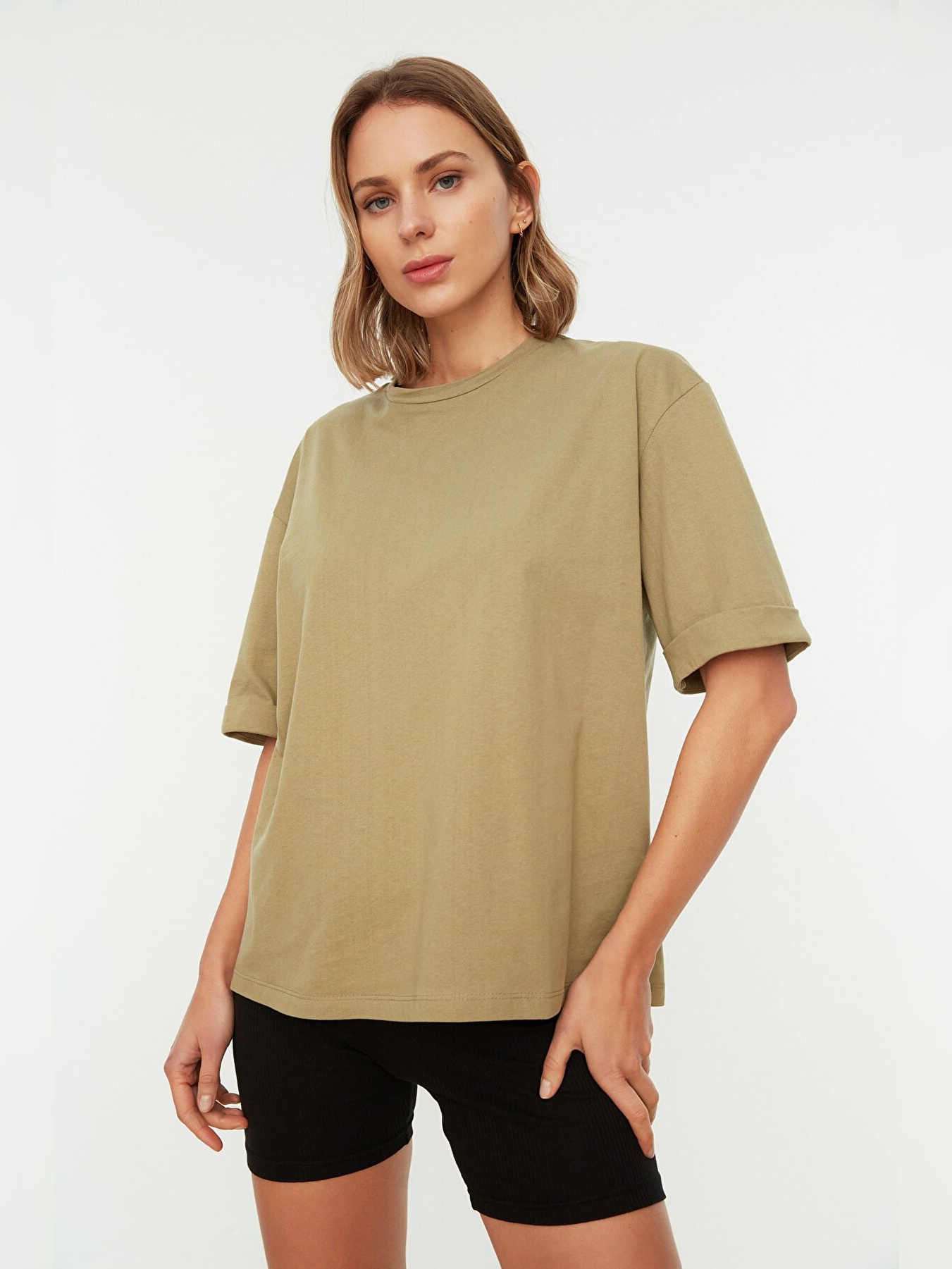 

Футболка Trendyol TWOSS20TS0120  Khaki, Футболка Trendyol TWOSS20TS0120 L Khaki