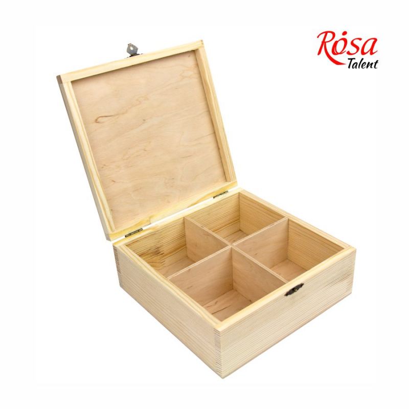 

Шкатулка Rosa Talent 4 ячейки с замком 20х20х8см Rosa