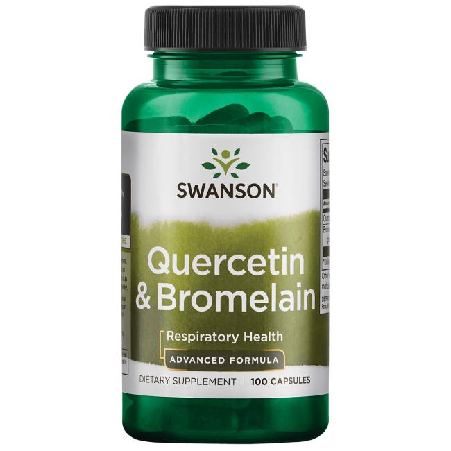 

Кверцетин и Бромелайн, Quercetin & Bromelain, Swanson, 100 капсул