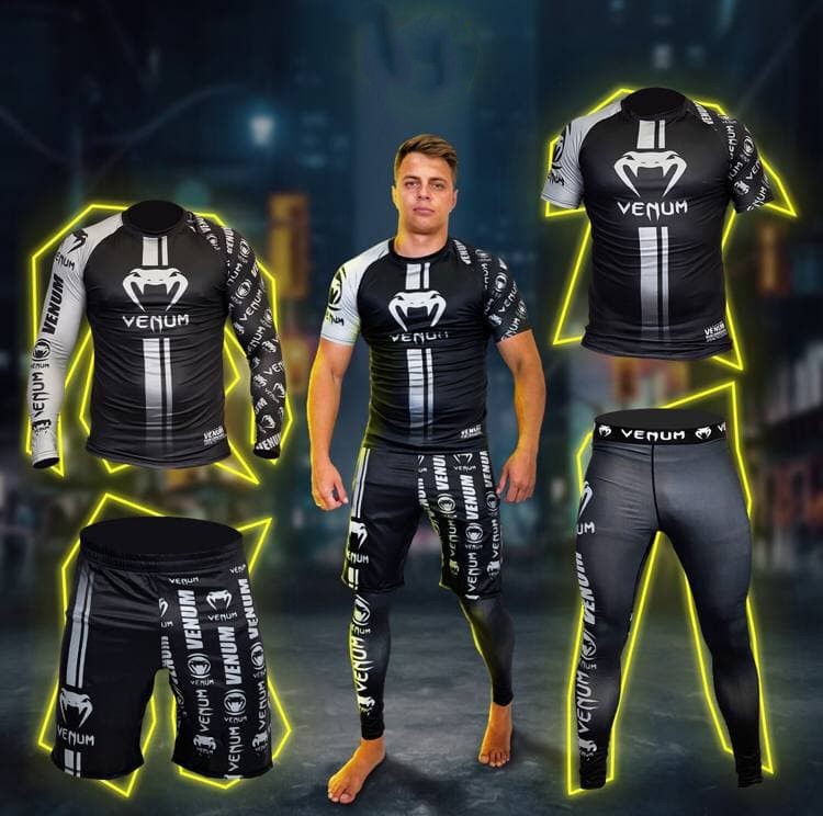 

Мужской спортивный комплект Venum 4в1 чёрный, Мужской спортивный комплект Venum 4в1 чёрный XL
