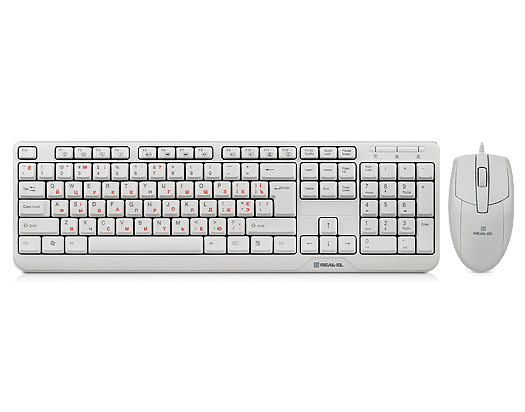 

Клавиатура + мышка REAL-EL Standard 505 Kit белые