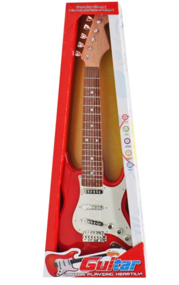 

Детская гитара ,, Электрогитара" Guitar Интерактивная музыкальная игрушка подсветка сенсорные кнопки воспроизводит мелодии красная (Т1071)