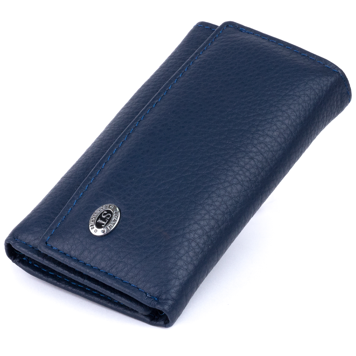 

Женский кожаный кошелек-ключница 12,3х7,3х1 см ST Leather Синий