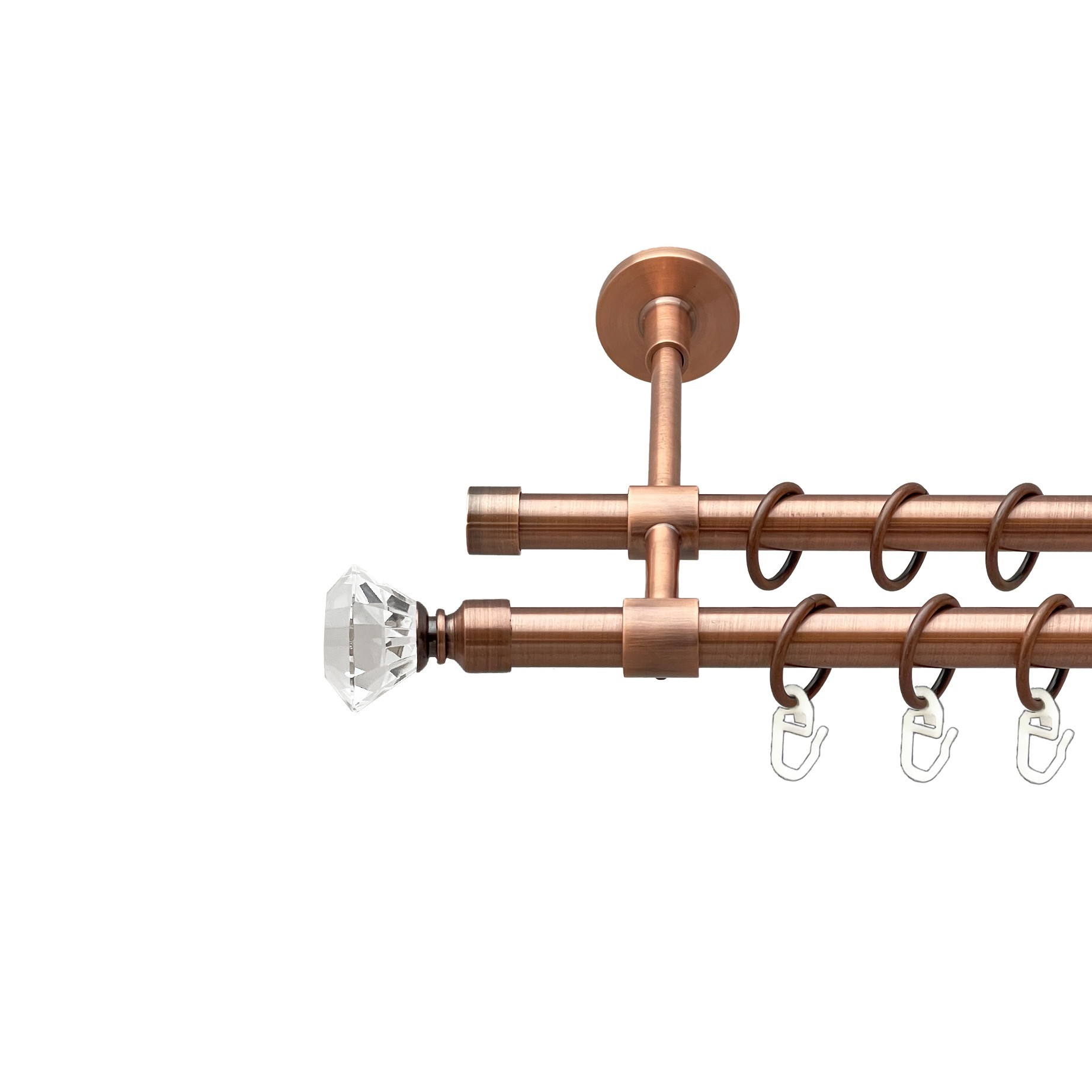 

Карниз Orvit Спектралія металевий дворядний закритий гладка труба кільце металеве Мідь 16\16 мм 280 см (00-00019955)