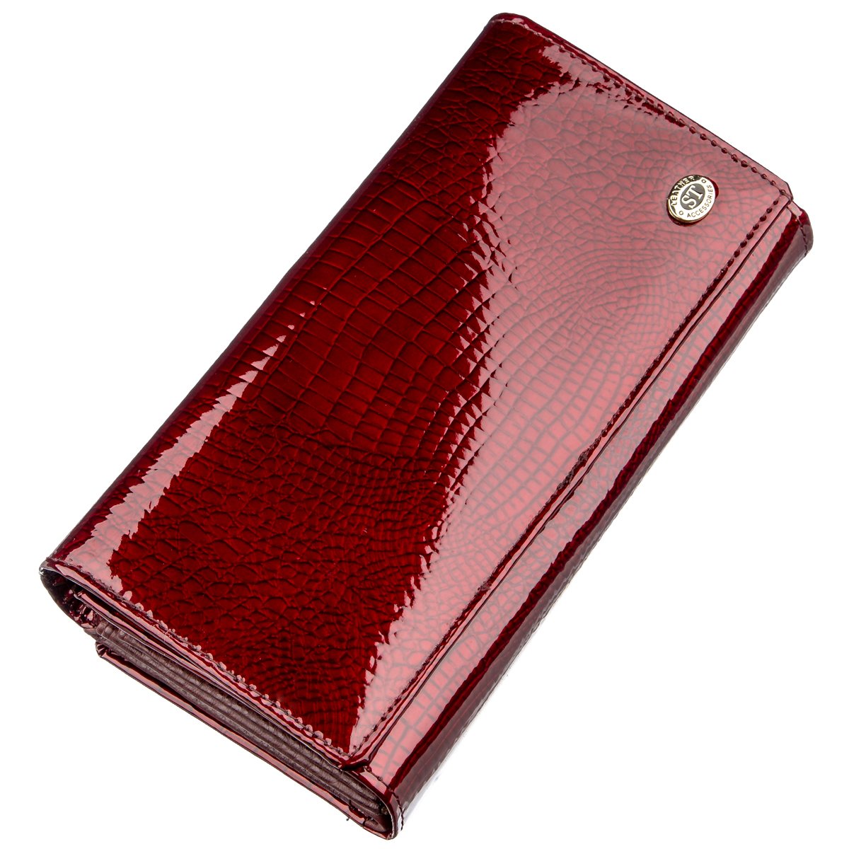 

Женский кожаный кошелек-визитница 17х9 см ST Leather Бордовый