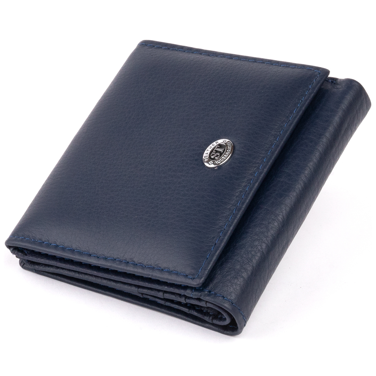 

Женский кожаный кошелек 10х9х1,3 см ST Leather Синий