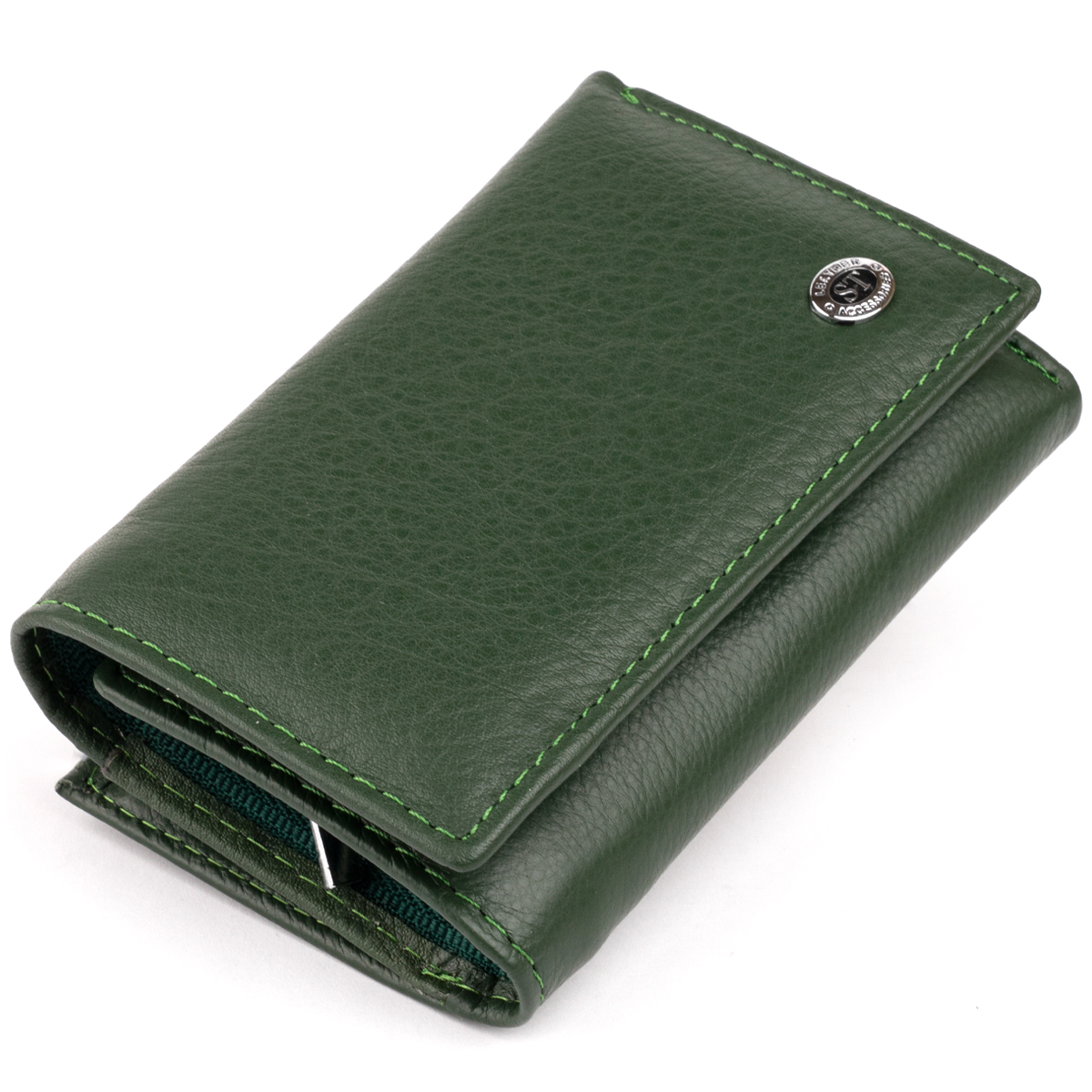 

Женский кожаный кошелек 12х7,5х2,5 см ST Leather Зеленый