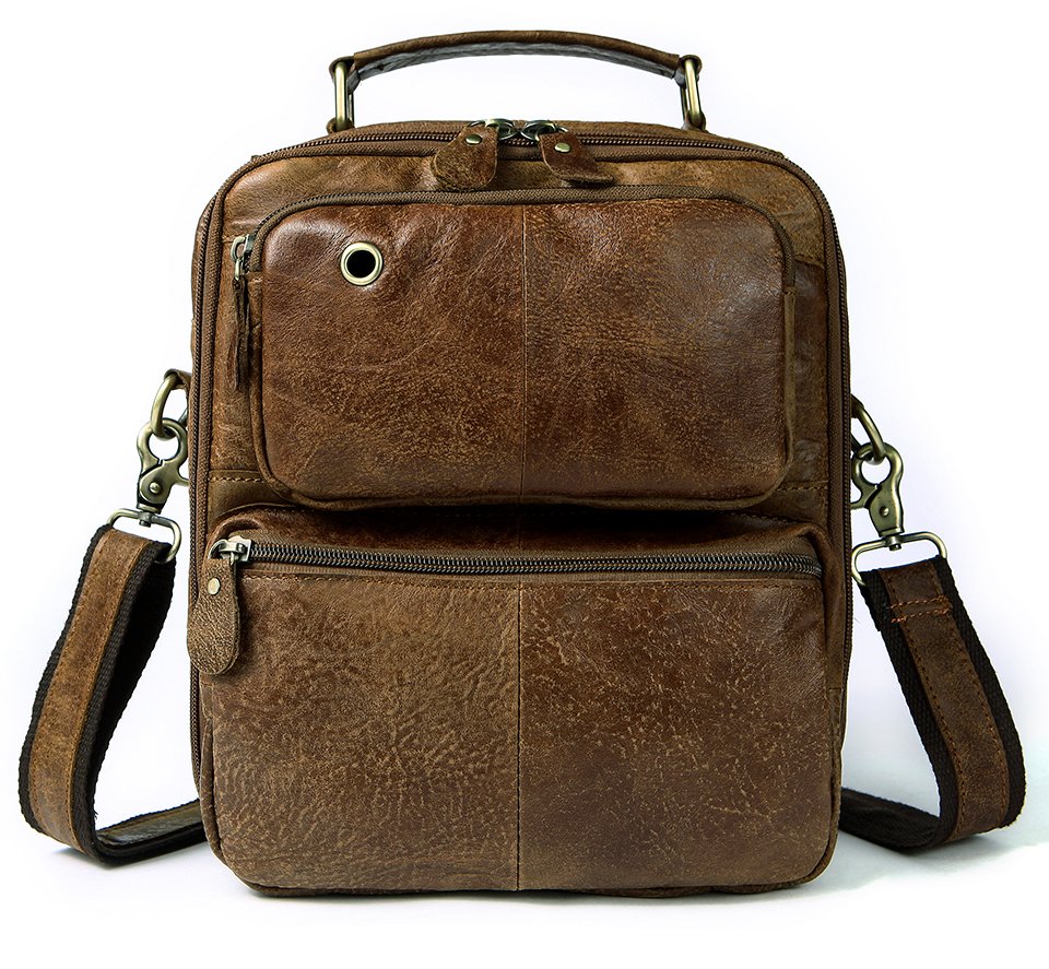 

Мужская кожаная сумка 23х27х7,5 см Vintage Рыжий