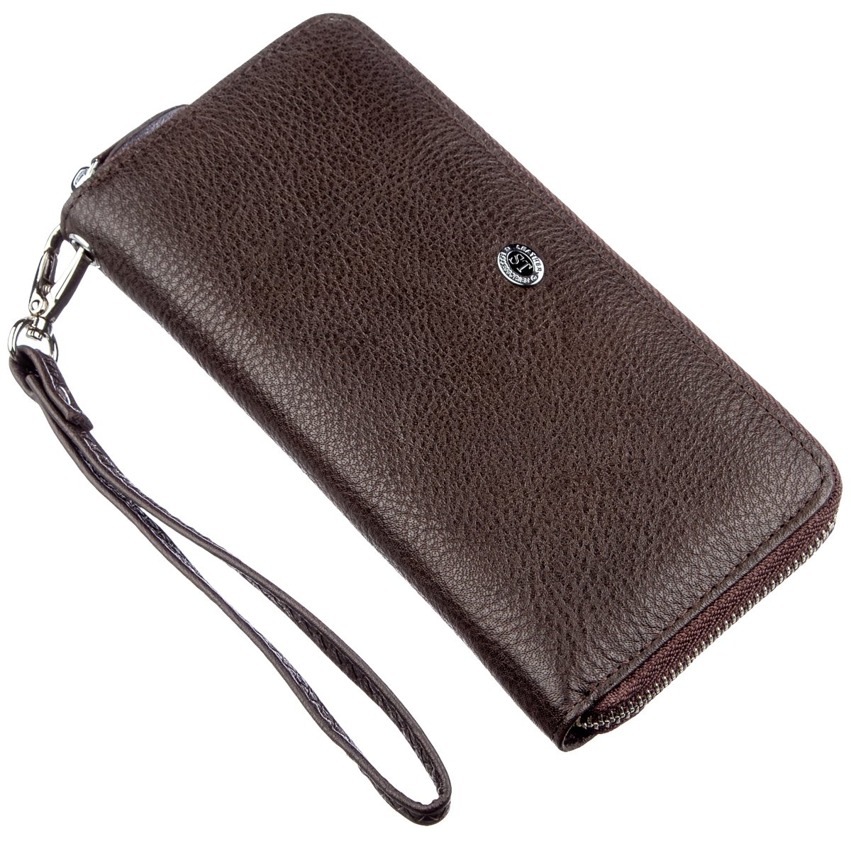 

Женский кожаный кошелек-клатч 9х18,5 см ST Leather Коричневый