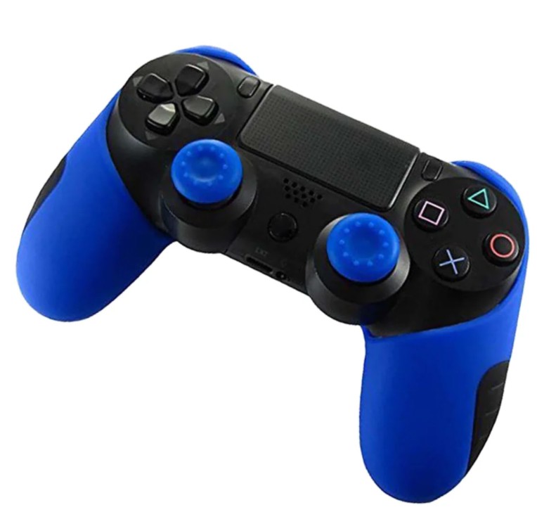 

Плотный чехол Bevigac для геймпада DualShock 4 PS4 + накладки / Blue