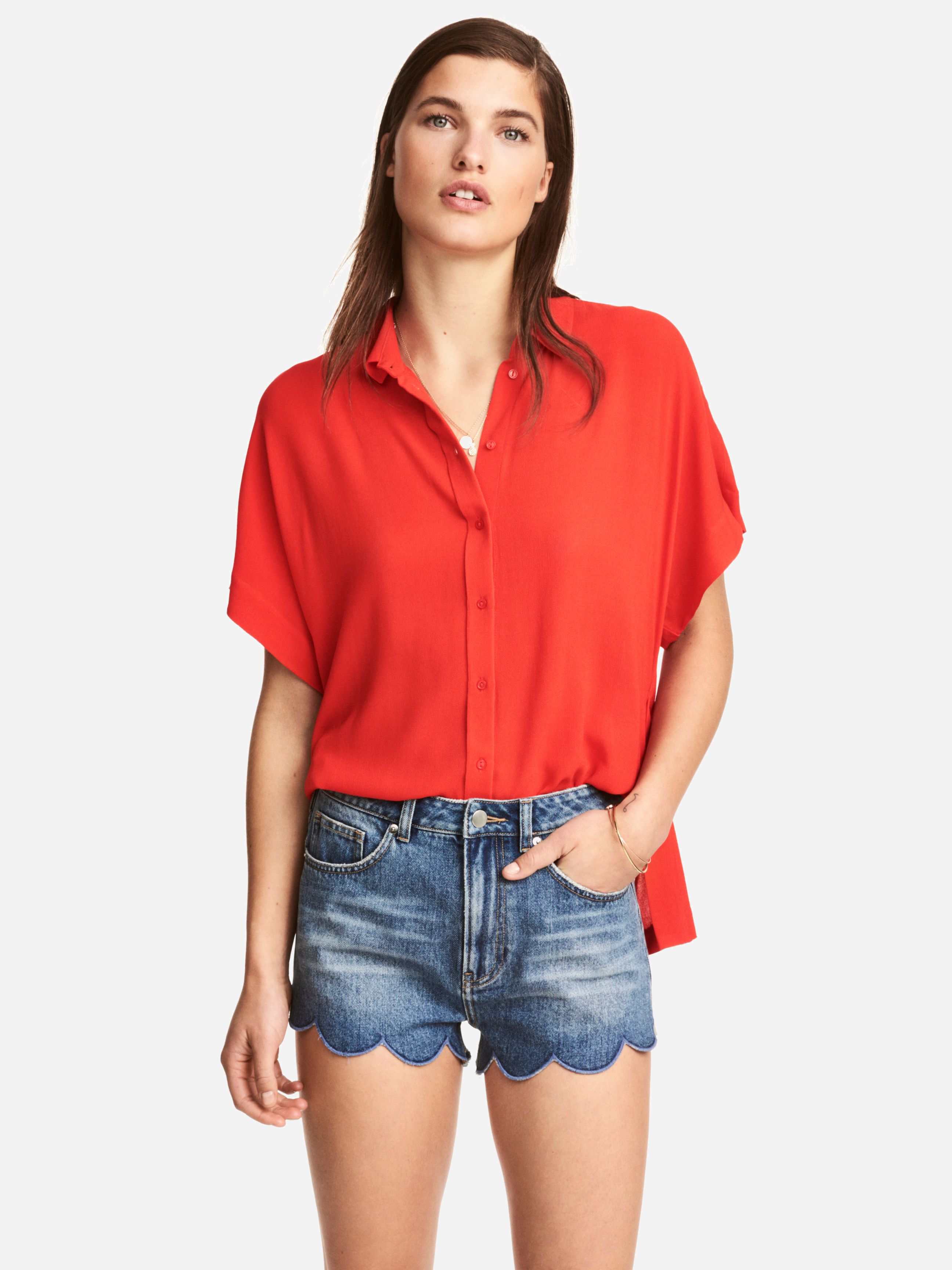 

Рубашка H&M 0530102-02  Красная, Рубашка H&M 0530102-02 36 Красная