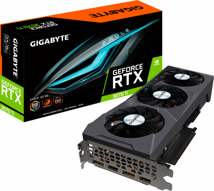 

Відеокарта GIGABYTE GeForce RTX 3070 Ti Eagle OC 8G LHR (GV-N307TEAGLE OC-8GD)
