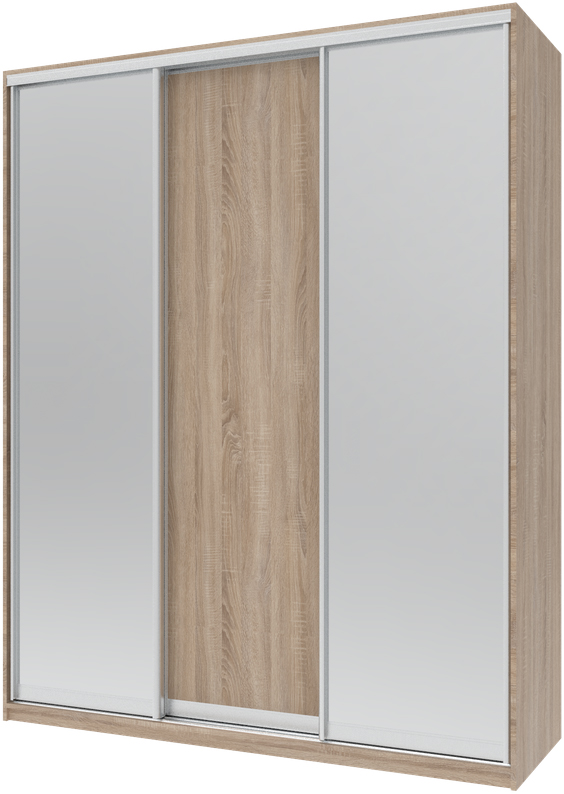 

Шкаф купе Сити Лайт Doros under the order Дуб сонома 1 ДСП / 2 Зеркала 180х60х225 см