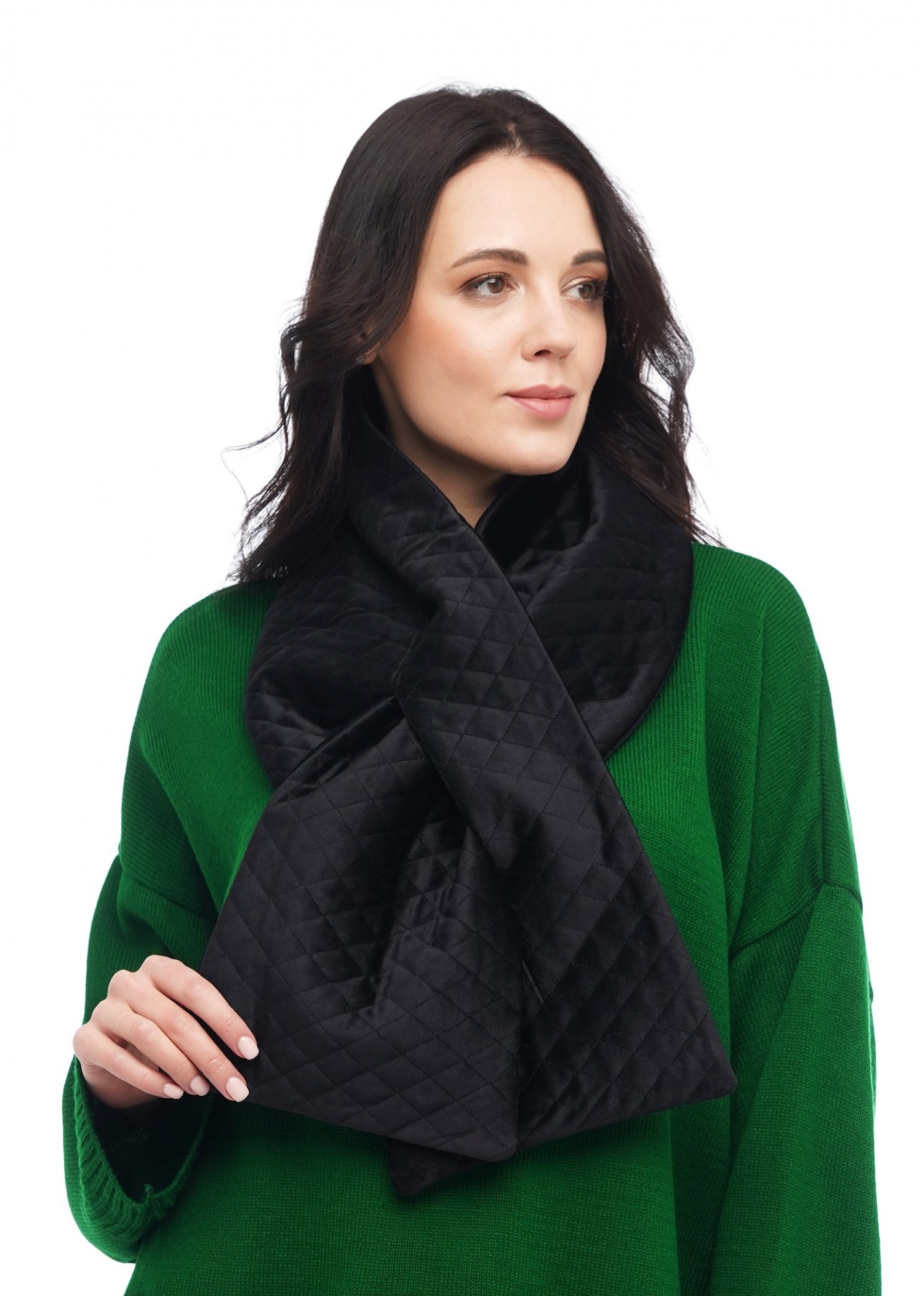 

Шарф "Нью-Йорк" бархатный стёганный MyScarf теплый  черная роза, Шарф "Нью-Йорк" бархатный стёганный MyScarf теплый one size черная роза