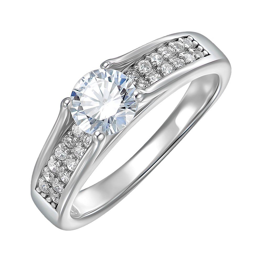 

Серебряное кольцо с фианитами 000152493 18 размера