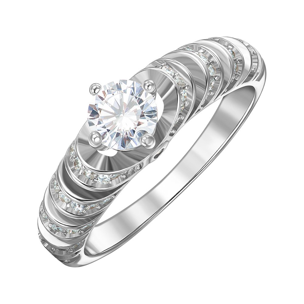 

Серебряное кольцо с фианитами 000152406 17.5 размера
