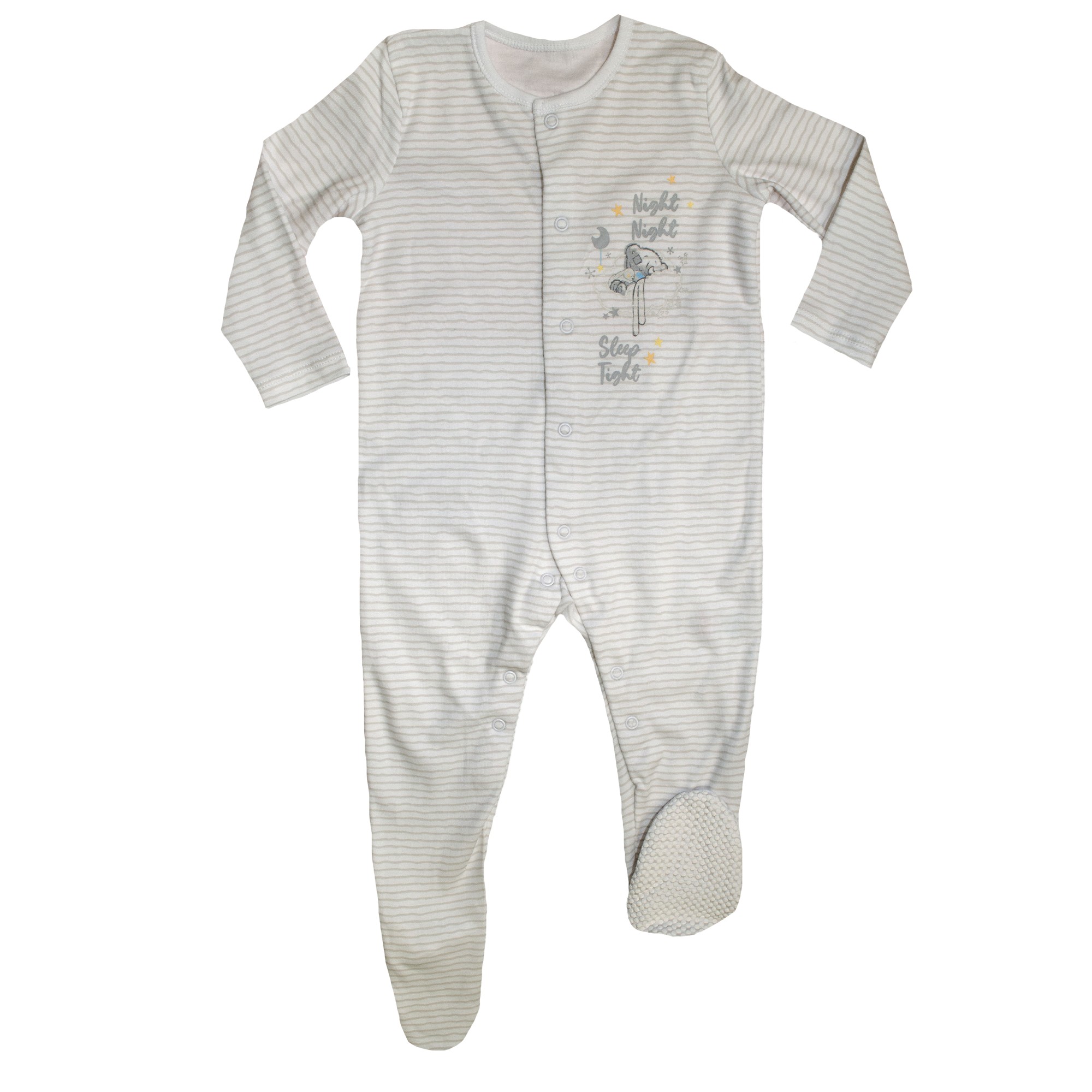 

Человечек для девочки ( 1 шт) George белого цвета полосатый с мишкой, трикотажный на кнопках 1-1,5 года (80-86см) 2469