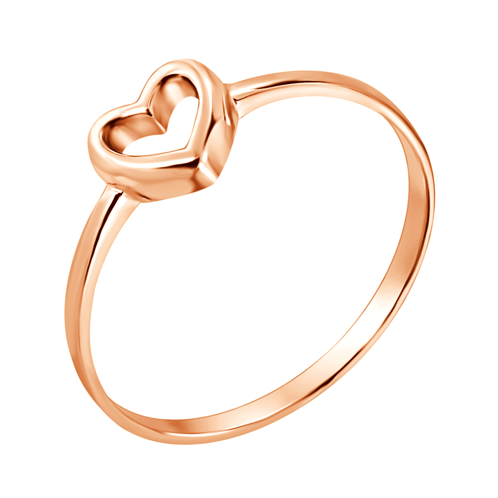 

Золотое кольцо I love you с шинкой в форме сердца 000036379 16.5 размера