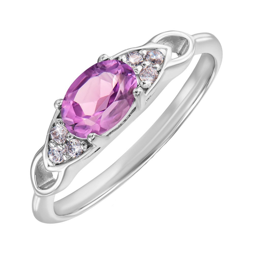 

Кольцо из серебра с аметистом и фианитами 000150542 16.5 размера