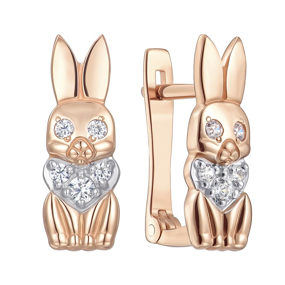 

Серьги из красного золота с фианитами 000152622