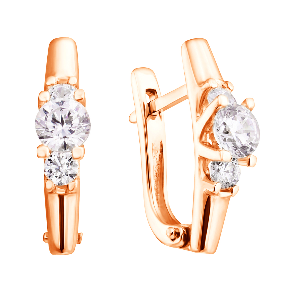 

Серьги в красном золоте с фианитом S Zirconia 000067695