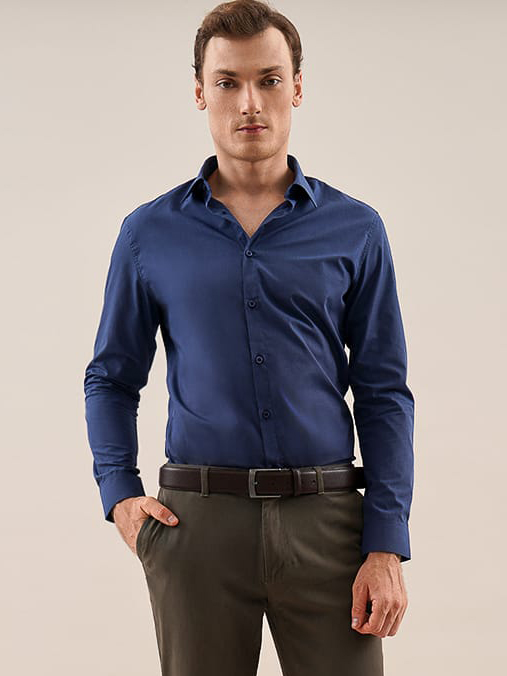 

Рубашка O'STIN Casual MS6Z31-66  Индиго, Рубашка O'STIN Casual MS6Z31-66 S Индиго
