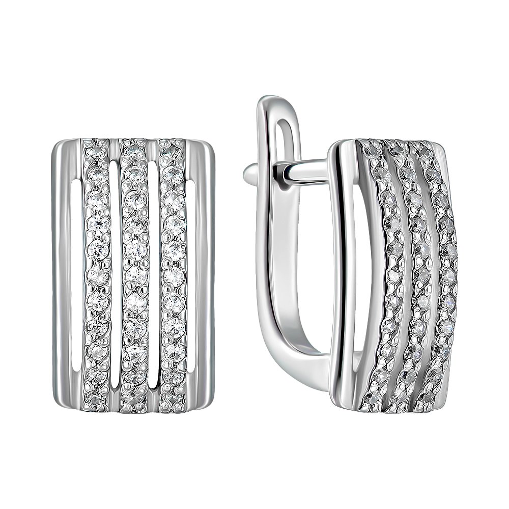 

Серебряные серьги с фианитами 000123198