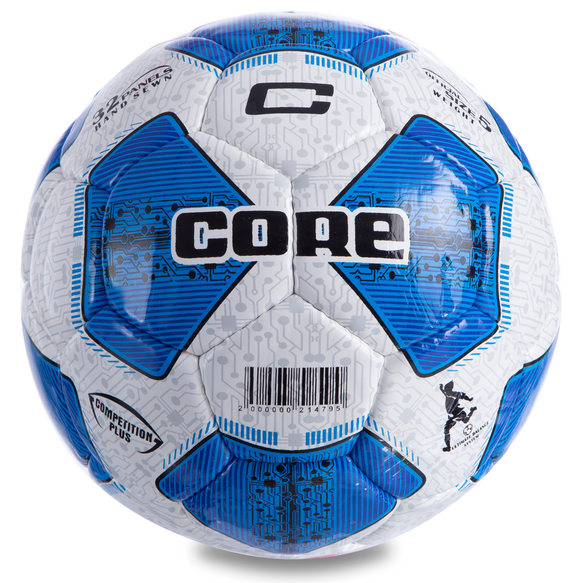 

Мяч футбольный CORE COMPETITION PLUS CR-003 №5 PU белый-синий