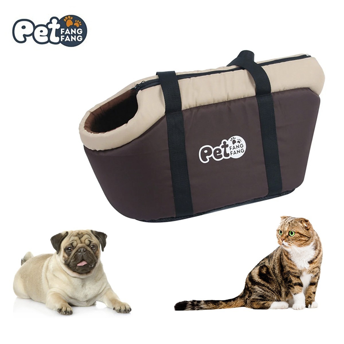 

Переноска для кота Pet Fang (L) Коричневая сумка для собаки тканевая (1009142-Brown)