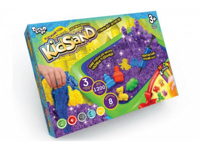 

Набор для творчества Кинетический песок KidSand с песочницей, Danko Toys, (1200 г.)