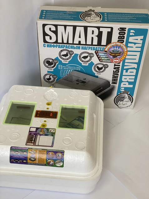 

Инкубатор Рябушка Smart 70 яиц Турбо цифровой с автоматическим переворотом