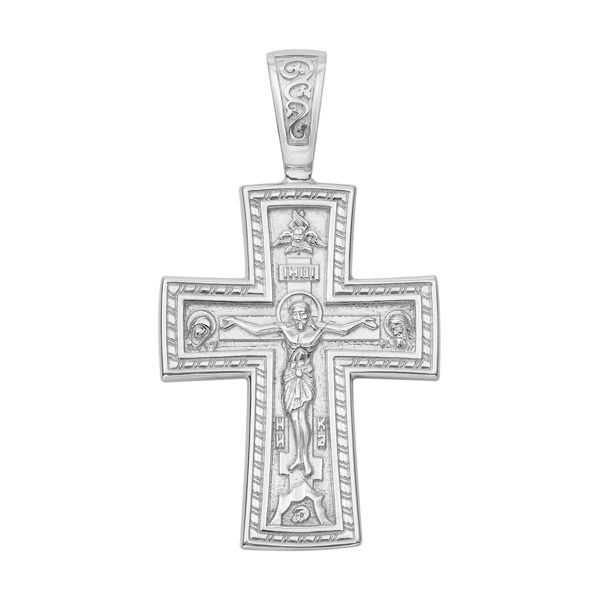 

Серебряный двусторонний крестик 000132761