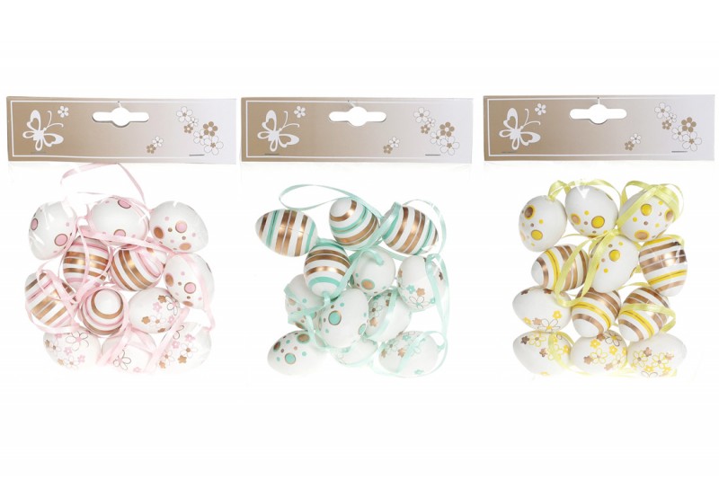 

Набор пасхальных украшений на подвесе BonaDi Яйцо 781-987, 3х12шт. 4см (MR44236)